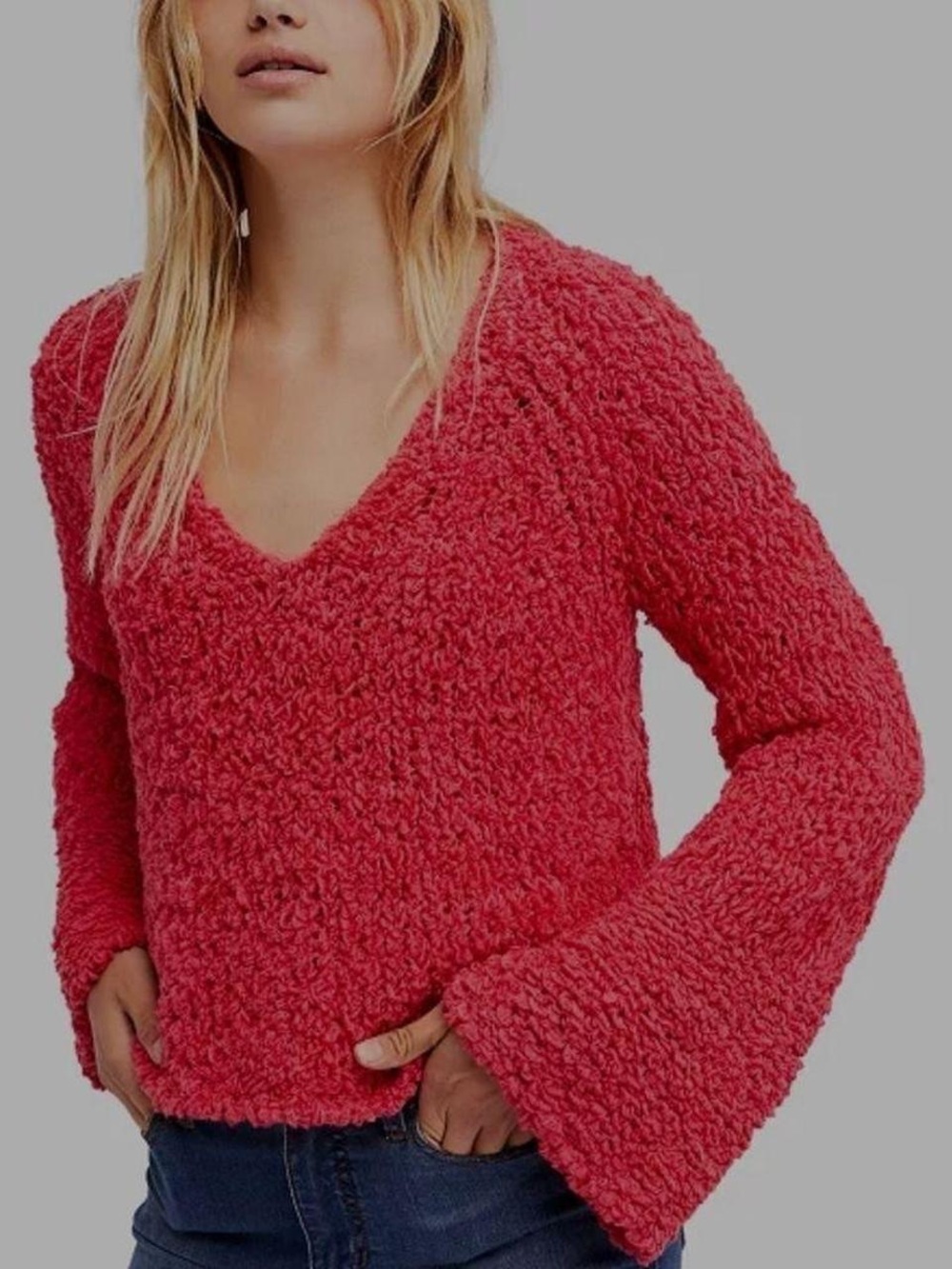 Free People Sand Dune Bell Sleeve Sweater